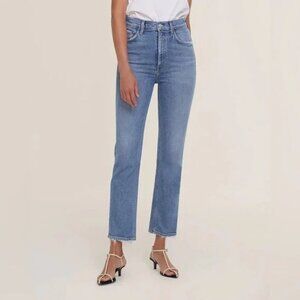 AGolde Wilder Mid Rise Straight Leg Denim Jean Size 28